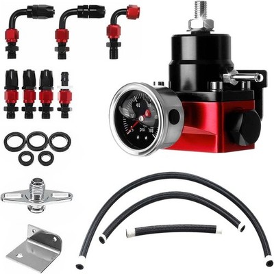 EFI Fuel Pressure Regulator Kit with Bypass Return 0-100psi Pressure Gauge 6AN