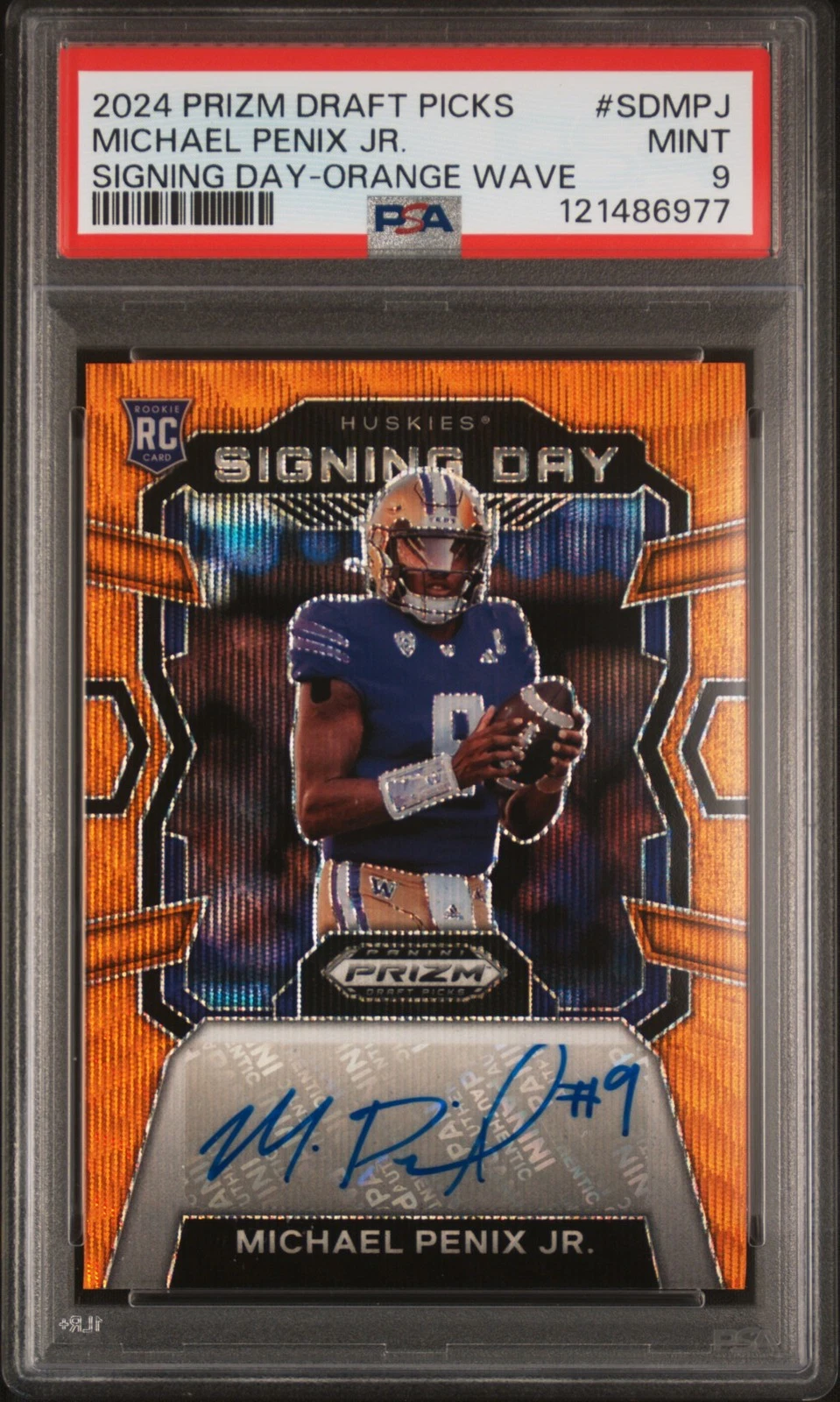 Michael Penix Panini Prizm Draft Picks Signing Day #SDMPJ Orange Wave