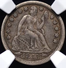 1853 ARROWS SEATED LIBERTY DIME NGC XF 40 NICE AND NATURAL WITH A MEDIUM GREY