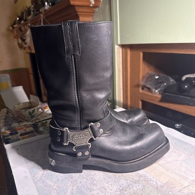 Harley Davidson 91345 Leather Mega Harness Motorcycle Boots Mens 8 women s 10 