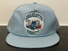 Vintage 90  s Charlotte Hornets Yupoong Rope Brim SnapBack Rare