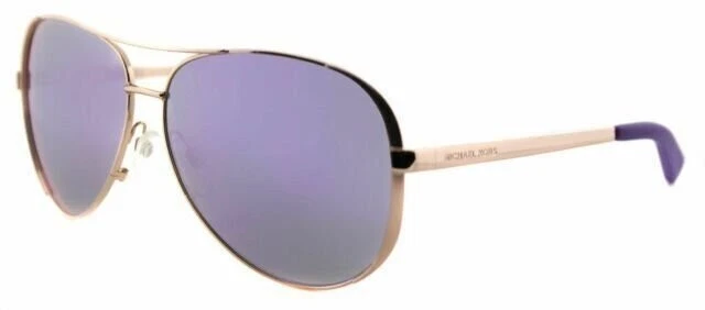 Michael Kors MK5004 Chelsea Aviator Sunglasses Rose Gold w/Purple Mirror 10034V - Image 4 of 4