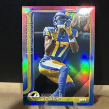 2025 Topps Chrome Davante Adams #165 Red White and Blue Refractor LA Rams