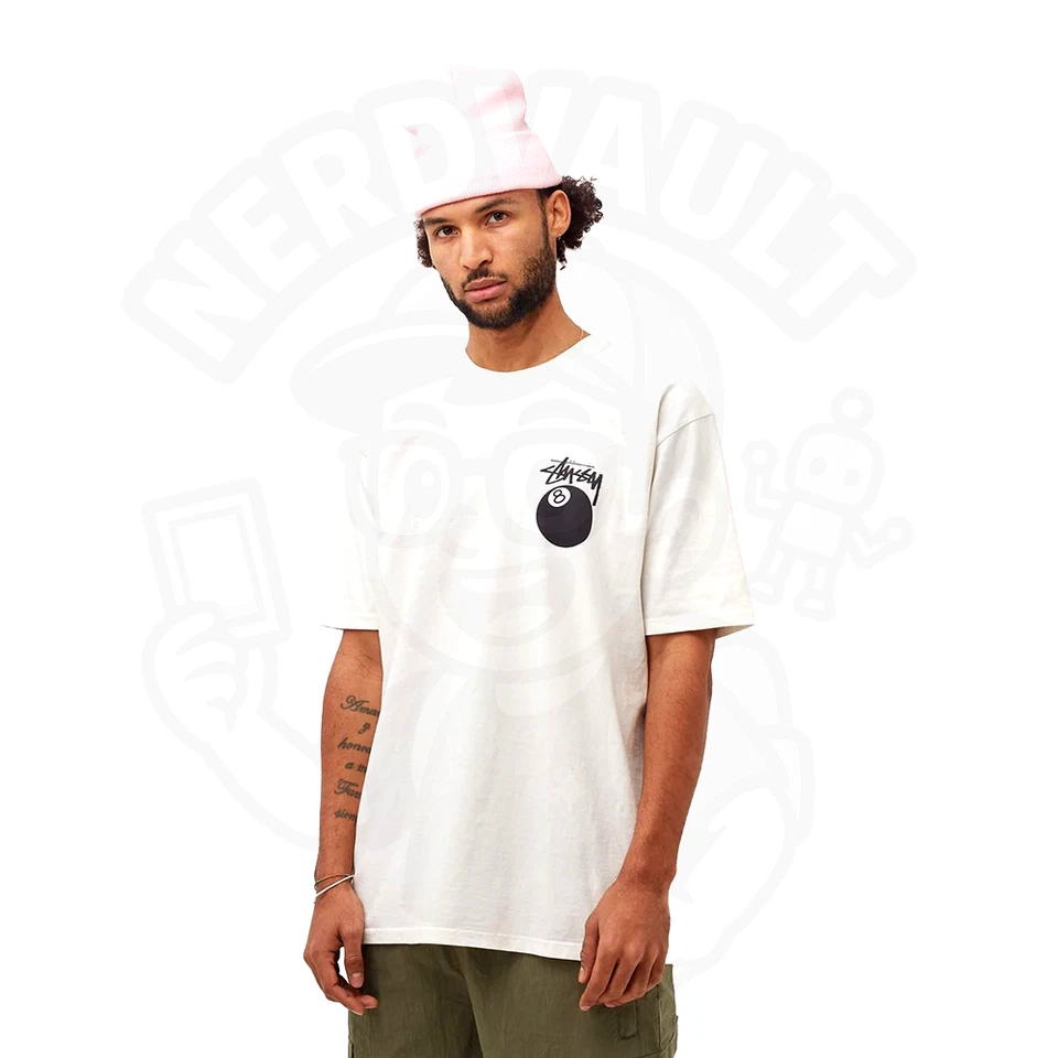 Stussy 8 Ball Pigment Dyed T-Shirts Natural White Men's (SS24) - Imagen 4 de 4