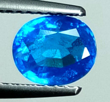 NATURAL NEON BLUE APATITE 1.44 Cts BEAUTIFUL COLOR LUSTER OVAL SHAPE LOOSE STONE