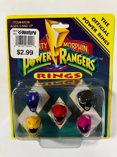 Vintage 1993 Mighty Morphine Power Rangers Official Rings