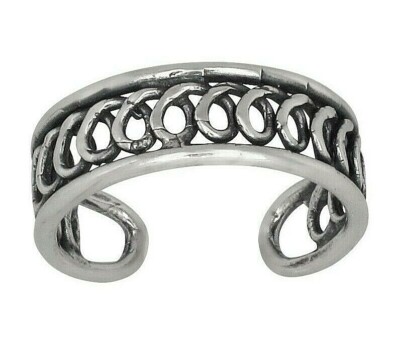 Sterling Silver .925 Bali Design Oxidized Toe Ring Adjustable Size ...