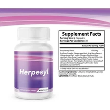 Herpesyl Pills Capsules Supplement Tablets Purple Bottle
