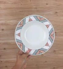 Retired MIKASA Intaglio Santa Fe Southwest Soup Salad Bowl Large Rim Pink EUC