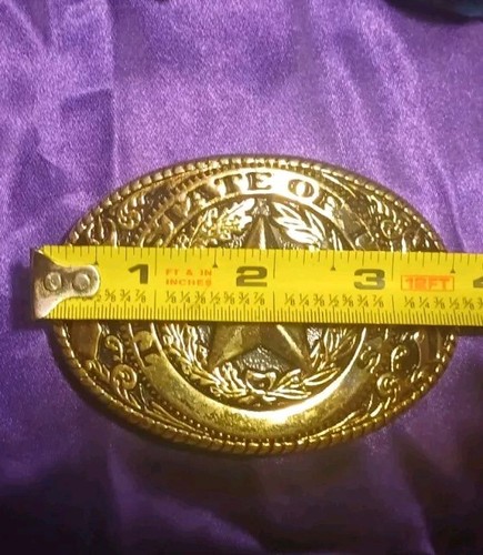 Vintage The State Of Texas W/Star & Filigree Silver Tone Belt Buckle - Picture 10 of 11