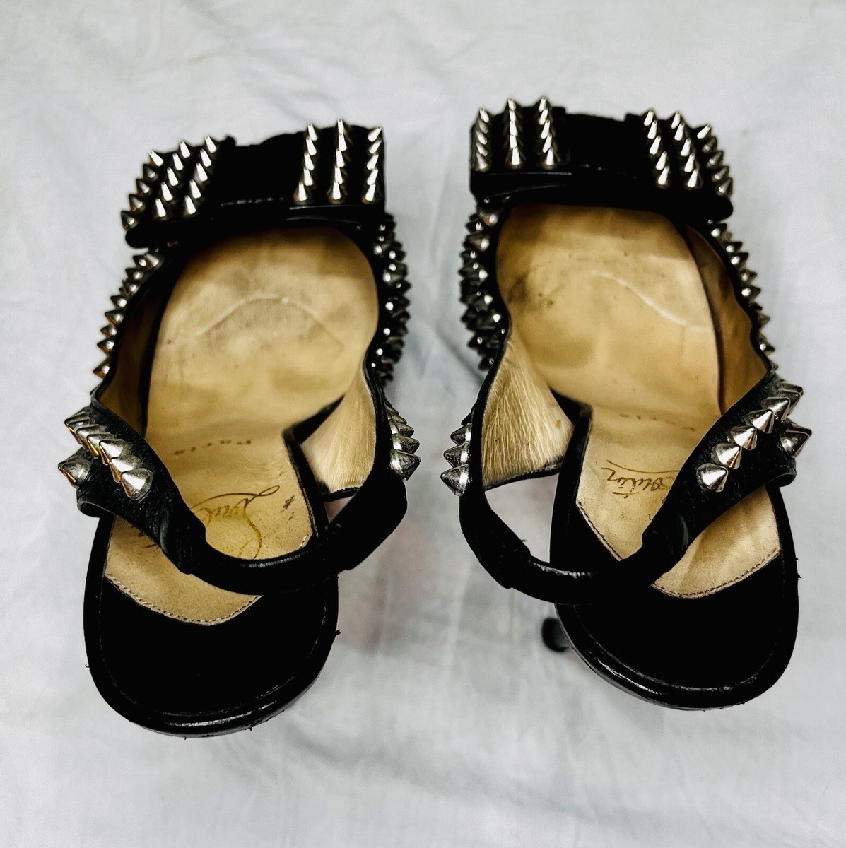 Christian Louboutin Lady Peep Toe Spike With Bow Heels Pumps Christian Louboutin Lady Peep Toe Spike With Bow Heels Pumps