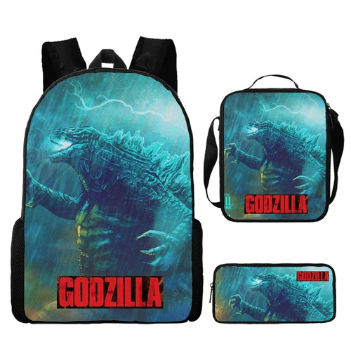 Mochila 3D Godzilla vs Kong Bolsa de libros escolares Mochila Bolsa de almuerzo Estuche para lápices Regalo - Imagen 20 de 50