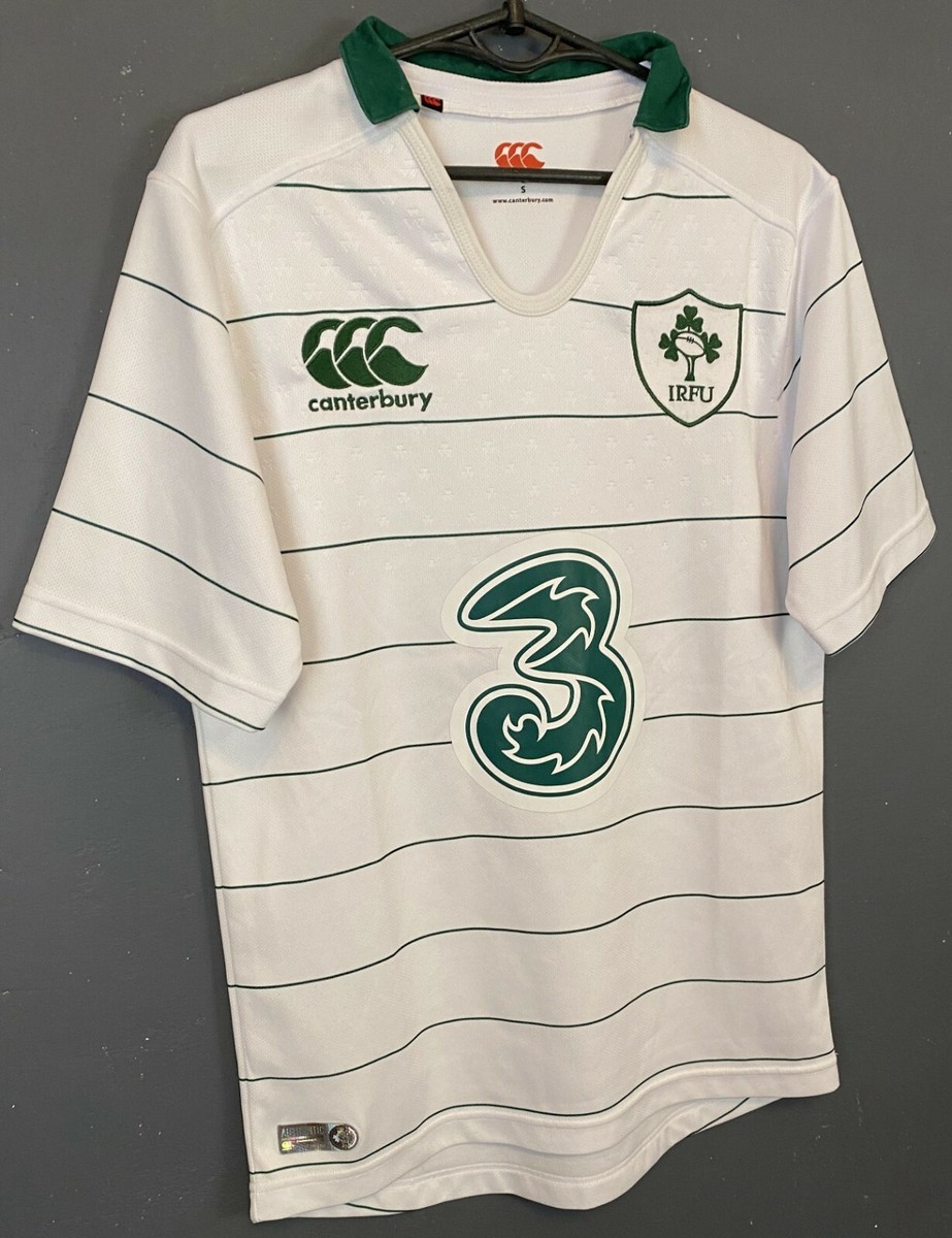 MEN'S RUGBY UNION IRELAND 2014/2015 IRISH AWAY SHIRT JERSEY MAILLOT WHITE SIZE S