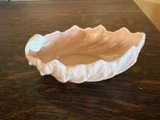 Vintage Pink LENOX Acanthus Shell Leaf Trinket Bowl Candy Dish USA 6.5" Ceramic 
