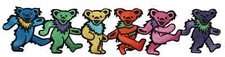 9 Inch Patch Grateful Dead Rainbow Dancing Marching Bears Embroidery Applique