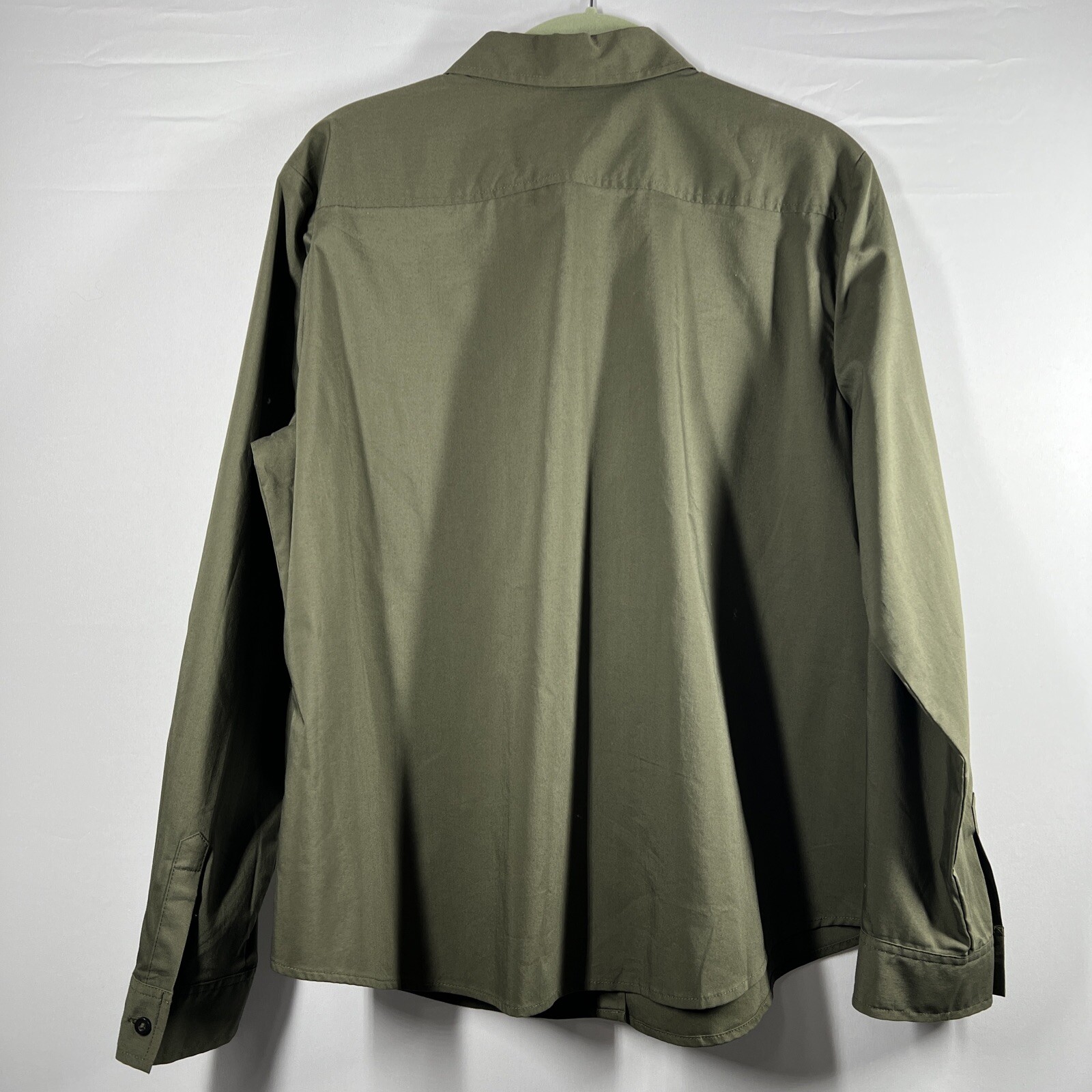 Chico's Women's Blouse Solid Green Button Up Coll… - image 3