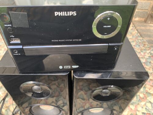 PHILIPS Micro Music System BTM2180 Black Bluetooth/ MP3/USB Direct/AM/FM WORKED - Picture 2 of 12