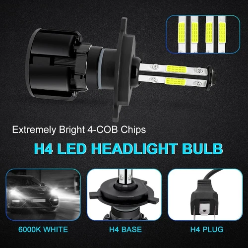 9003 H4 LED Headlights Bulbs High Low Beam For Honda Civic Sedan/Coupe 1992-2003 - Picture 6 of 12