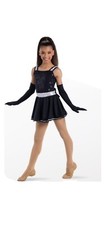 Weissman Dance Costume Show Time Black And Silver Sequin Girls Size 10