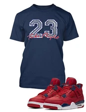 23 Take Flight Graphic Sneaker Tee Shirt Match J4 FIBA Big Tall Pro Club Shaka