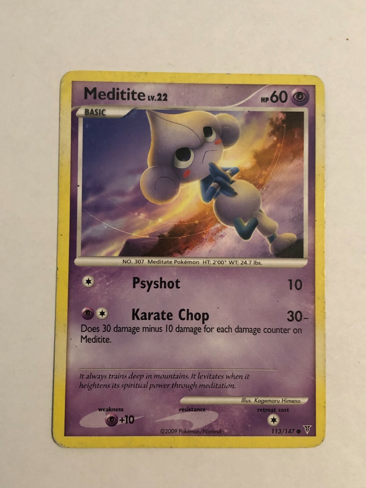 Pokemon Card Supreme Victors Meditite 113/147 Moderately played
