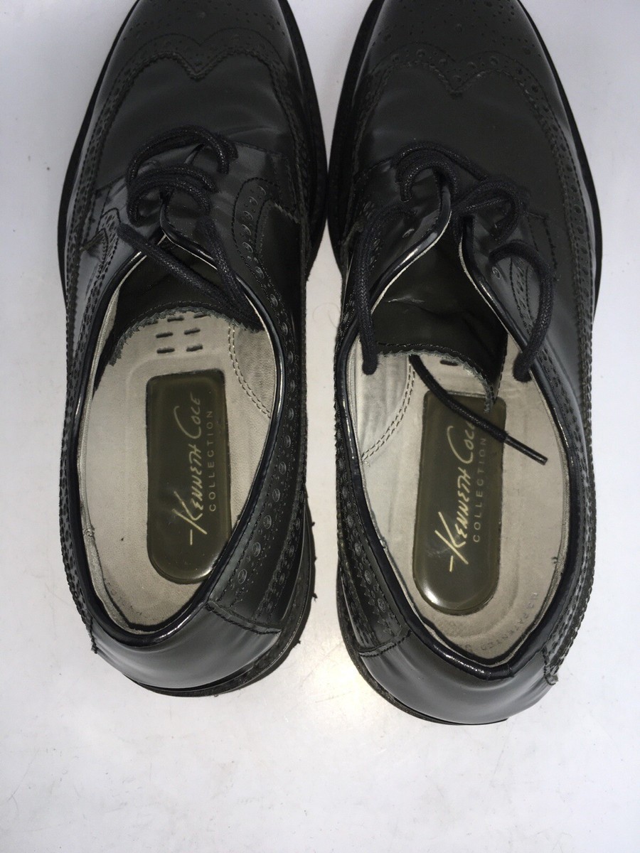 Kenneth Cole Collection Rig Wall Dark Gray Leather Wingtip KENNETH COLE Reaction Classy Man Pewter Grey Wingtip Leather  main image 4