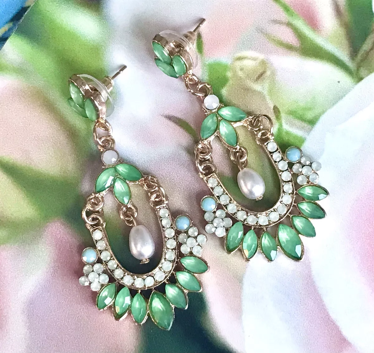 Pale cheap green earrings