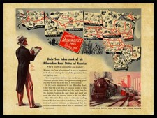1943 Milwaukee Road NEW Metal Sign: Chicago, Milwaukee, St. Paul Pacific RR