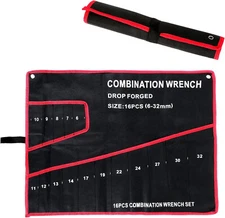 Wrench Roll Up Pouch Wrench Organizer Bag Wrench Tool Holder 16 Pockets