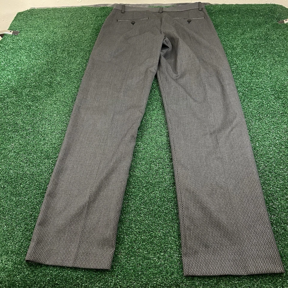 Pantalones de vestir Murano Zac Performance para hombre 32x34" negro gris calce clásico preppy nuevos Foto 3 de 4