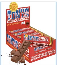 Tony s Chocolonely Belgian Milk Chocolate Candy Bar, Pure Chocolate Bars 20 Pack