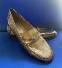 New York Transit  Gold Slip On Loafers With Glitter Band Size 11  Shoes