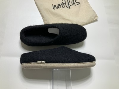 Nootkas Felted Merino Unisex Wool House Slippers Men s 10/womens 11.5 Black NEW