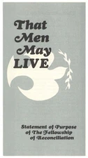 Robert W MOON / Pamphlet Cover Title That Men May Live Statement 1st ed 1960