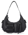 Harley-Davidson Women's Utilitarian Pebble Leather Hobo Shoulder Purse, Black