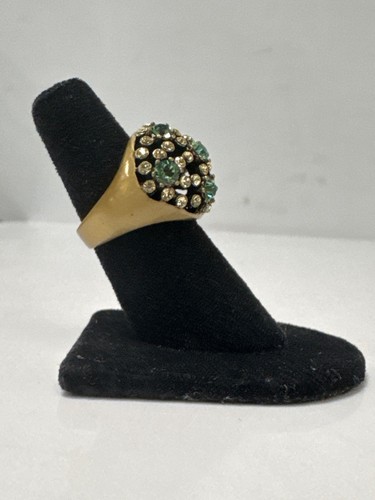 Heidi Daus w/ Green and Clear Crystals Ring - Light Use - Picture 7 of 16