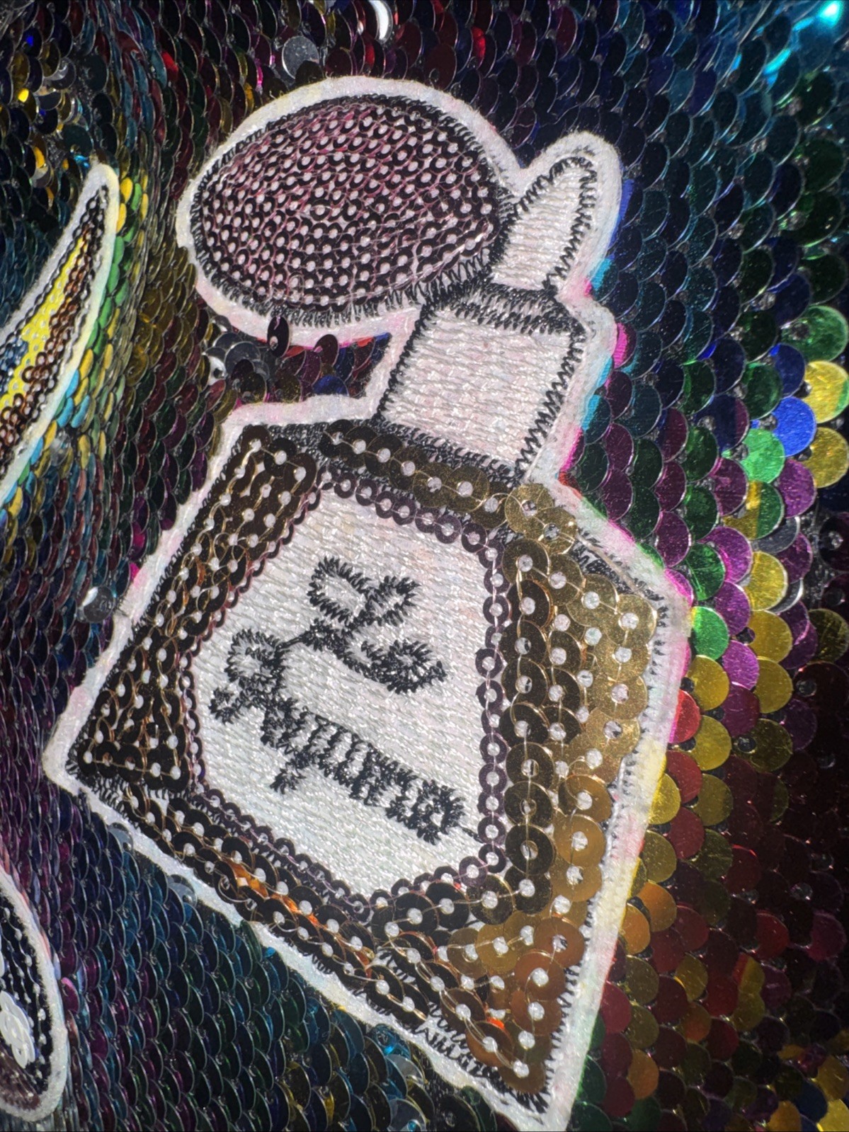 Small Rainbow Sequined Backpack with Patches (per… - image 3