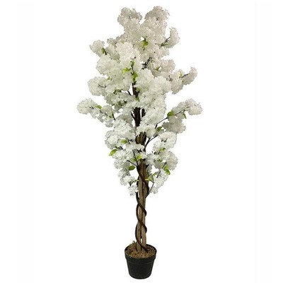 Künstlicher weißer Blütenbaum 150 cm realistisch künstlich Indoor Home Office Deko