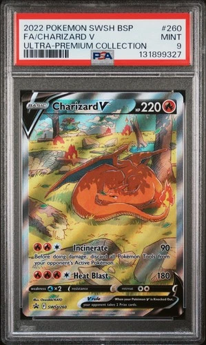 2022 POKEMON SWSH BLACK STAR PROMO #260 FULL ART/CHARIZARD V PSA 9