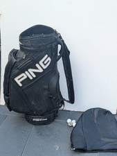 Ping Tour Staff Bag 6-Way Divider Black White Carry Strap with Raincover