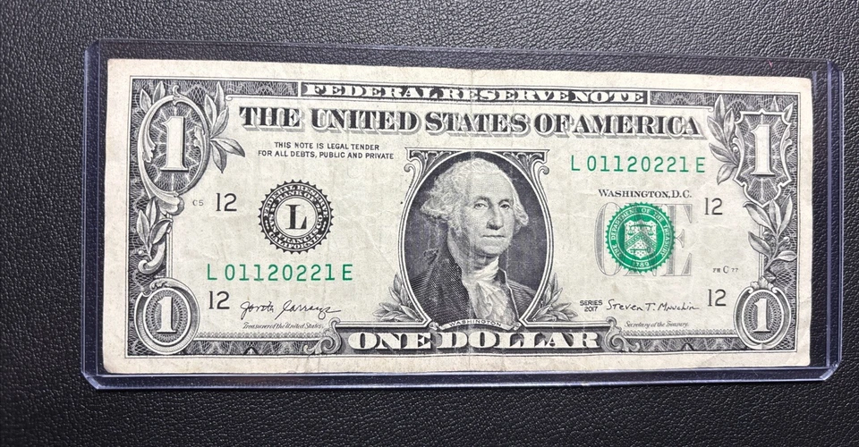 2017 $ 1 Dollar Bill 💸 #01120221 Digit Sum of 9 Very Cool 😎 - Image 2 of 4