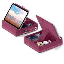 Tablet Pillow Stand with Storage, Foldable iPad Holder for Lap, Desk and Bed,...