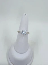 Epiphany Diamonique Princess 1.50 cttw CZ Solitaire Ring Plaitinum Plated