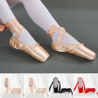 Damen Ballettschuhe Ballerina-Spitzenschuhe Professionelle Satin Tanzschuhe