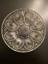 Anchor Hocking Medallion Vintage 60's Clear Pressed Glass 8" Salad/Serving Bowl