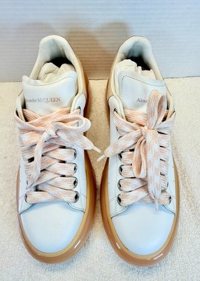 Alexander McQueen Larry Oversized Sneaker White Tea Rose EU 37+ Authentic w/ Box