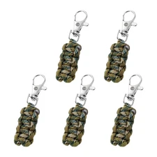 Paracord Zipper Pull, 80 mm Length for Backpack - Cylinder (5 Pack, Olive Green)
