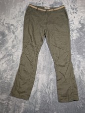 Pantalone uomo Zara uomo 36 lino verde classico gamba dritta leggero casual