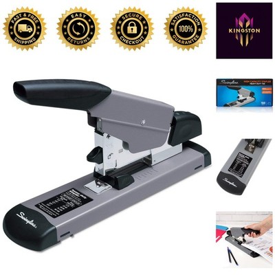 Durable Jam-Free Heavy Duty Stapler, Holds 160 Sheets, Sleek Black/Gray Design