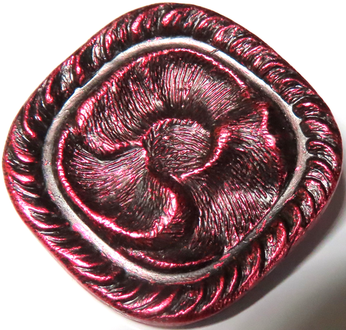 1940'S-60'S FRENCH DESIGN TRADE BUTTON~RARE RUBY RED TINTED ALUMINUM ...
